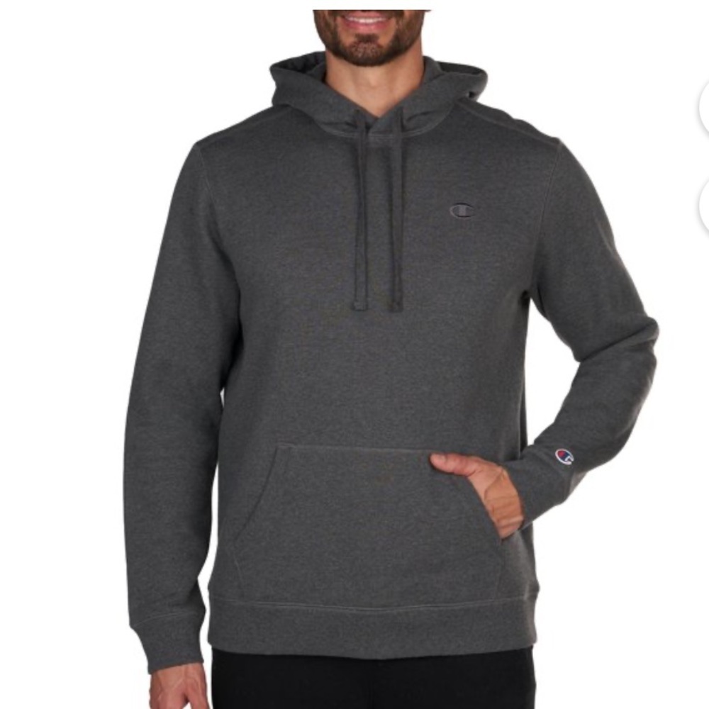 NEW! Champion - Men's Fleece Lined Hooded Sweatshirt. Hoodie. Size Small. Gray